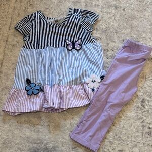 NWOT Butterfly Tunic with Purple Leggings